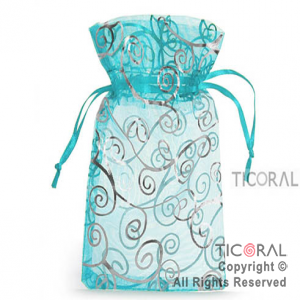 BOLSA ORGANZA TURQUESA10X15 ARABESCO HS3969-10 x 1